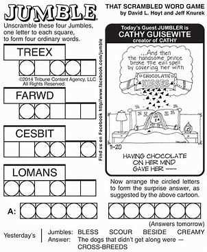 jumble word game printable