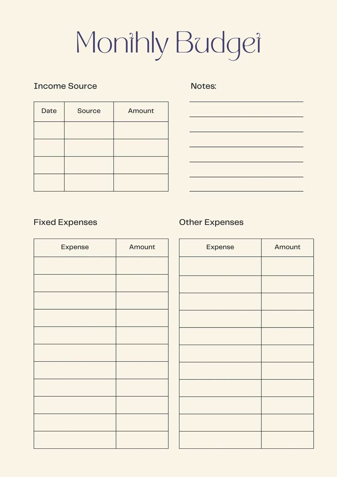 budget binder printables