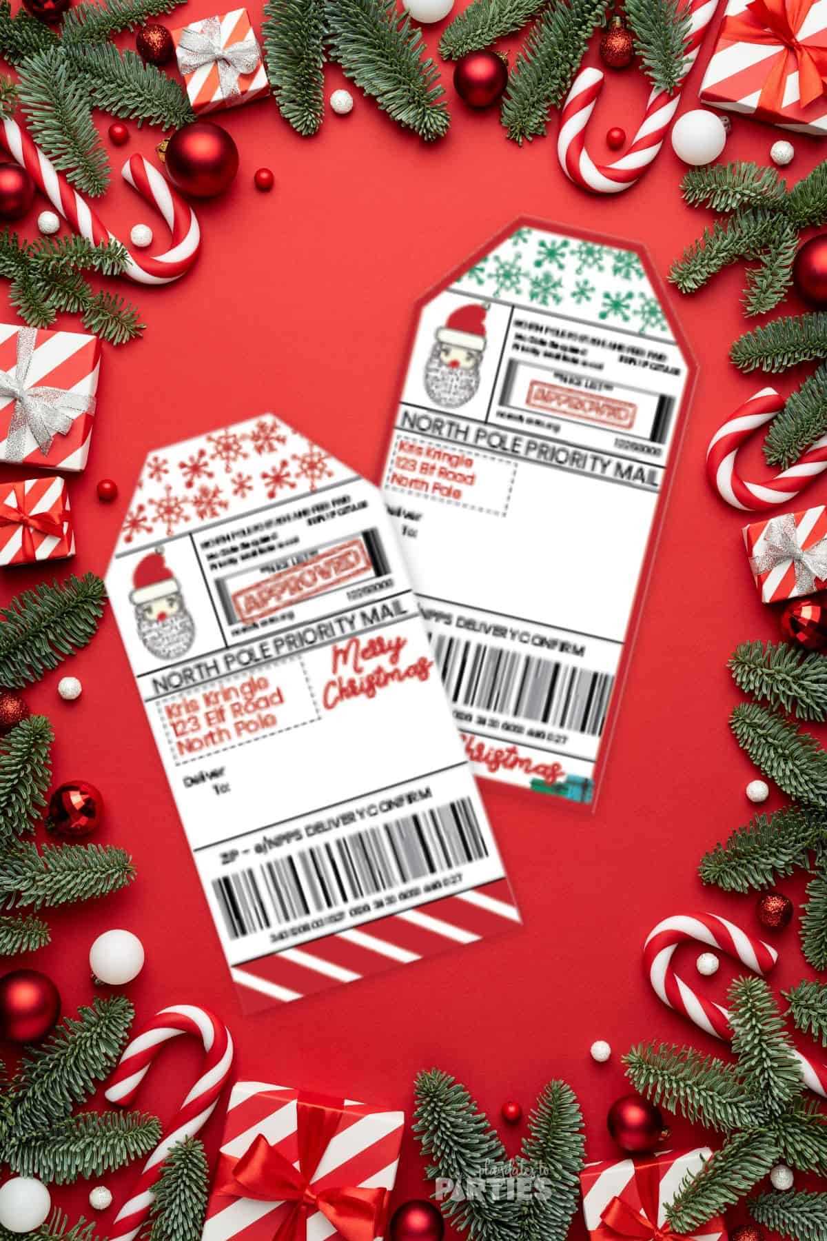 santa gift labels printable