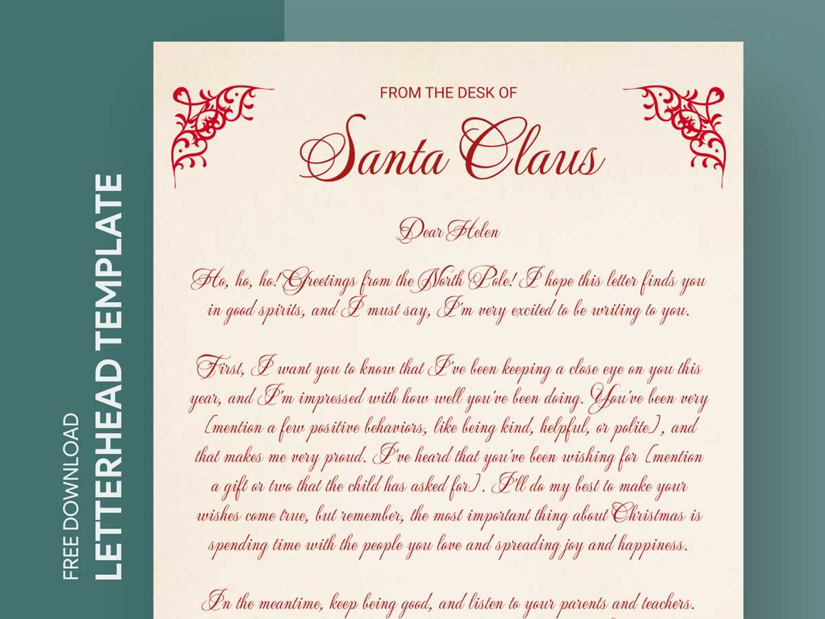 santa letterhead printable