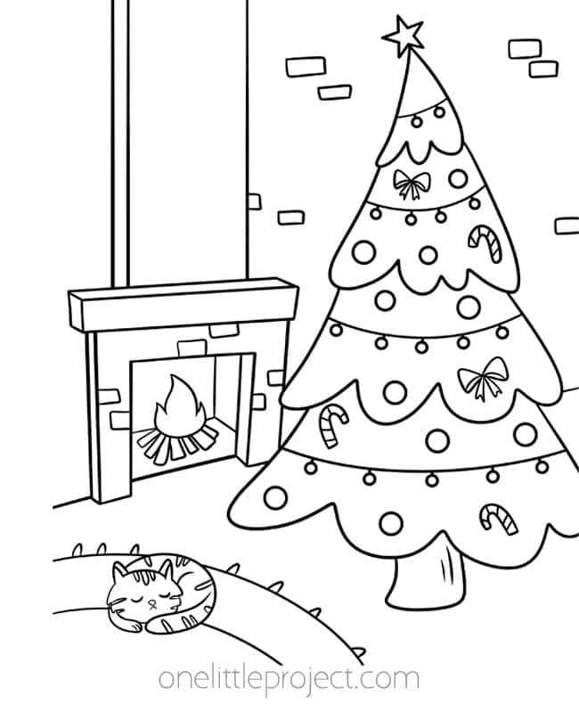 christmas tree coloring pages printables