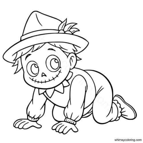 scarecrow coloring page free printable