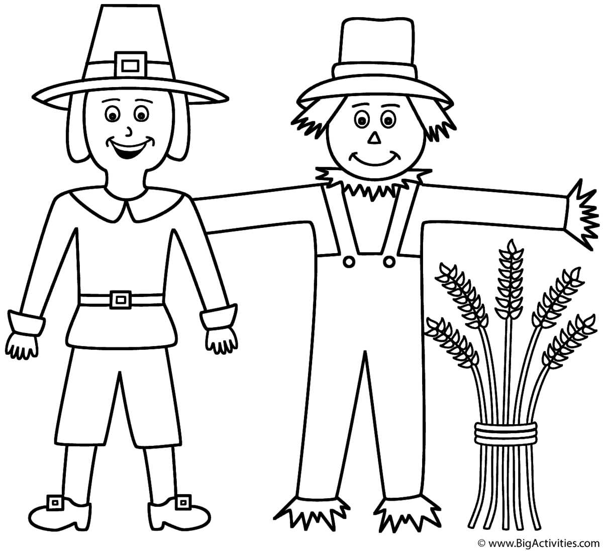 scarecrow coloring page free printable