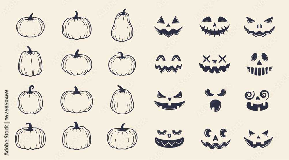 scary jack o lantern faces printable