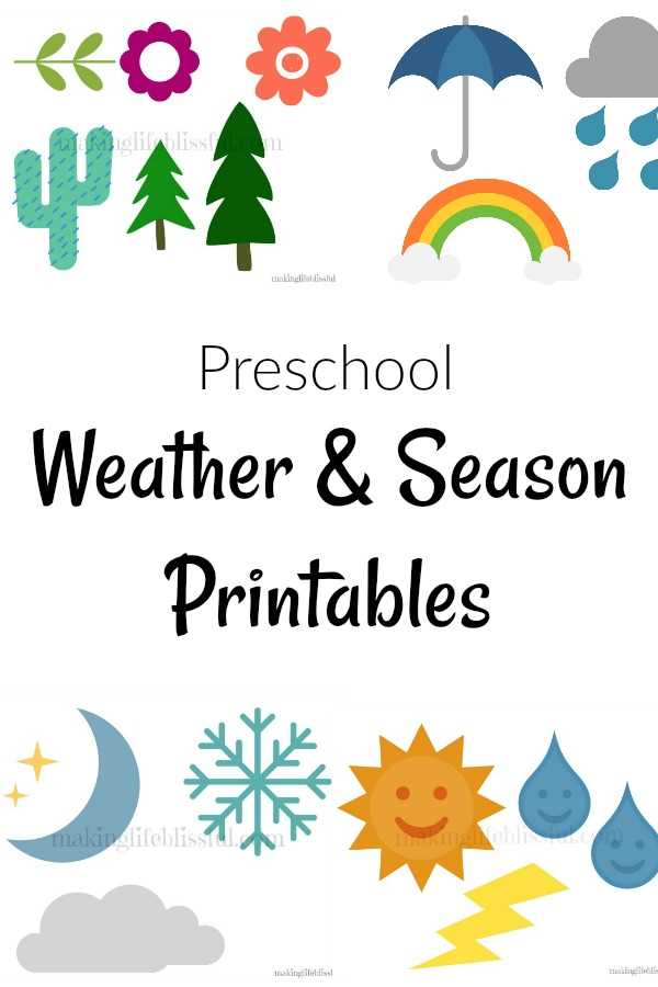 seasons printables for kindergarten