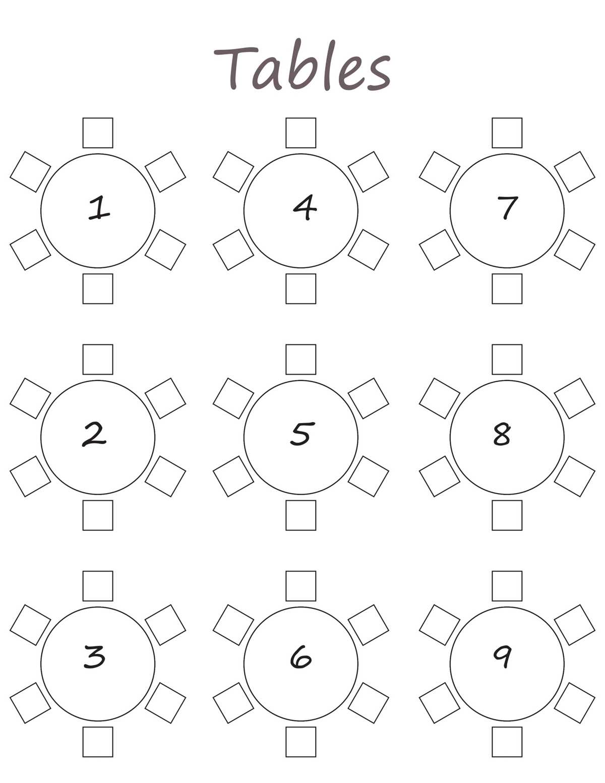 seating chart printable template