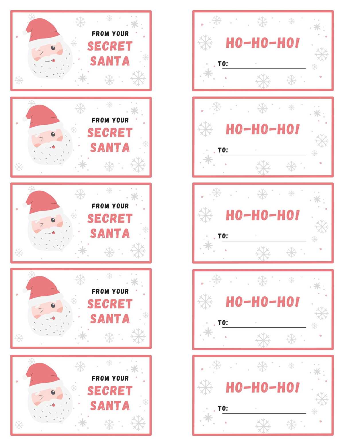 secret santa gift tags free printable