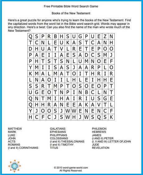 bible word search printable free