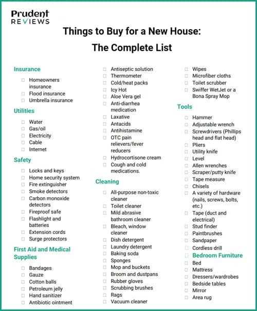 new home checklist printable