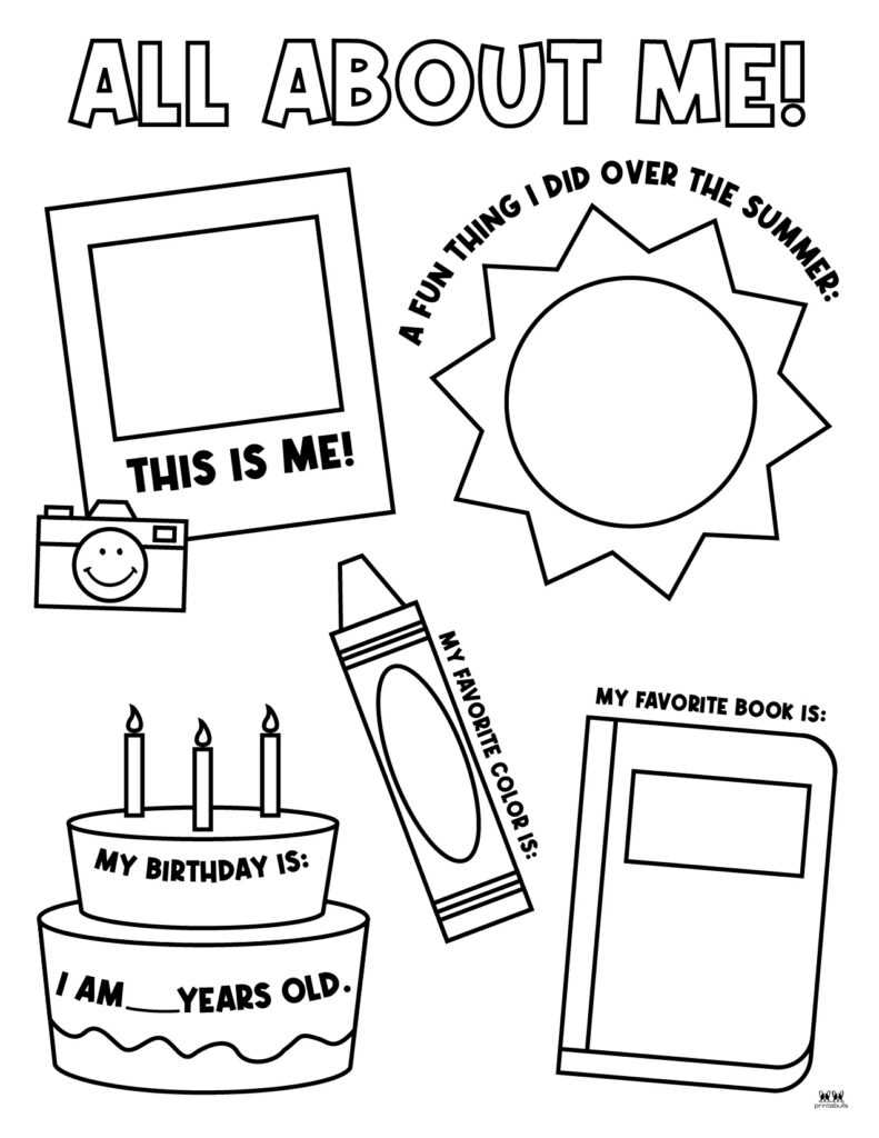 all about me poster preschool free printable