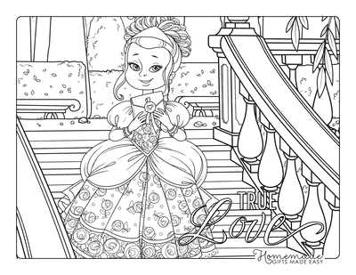 princess color pages printable
