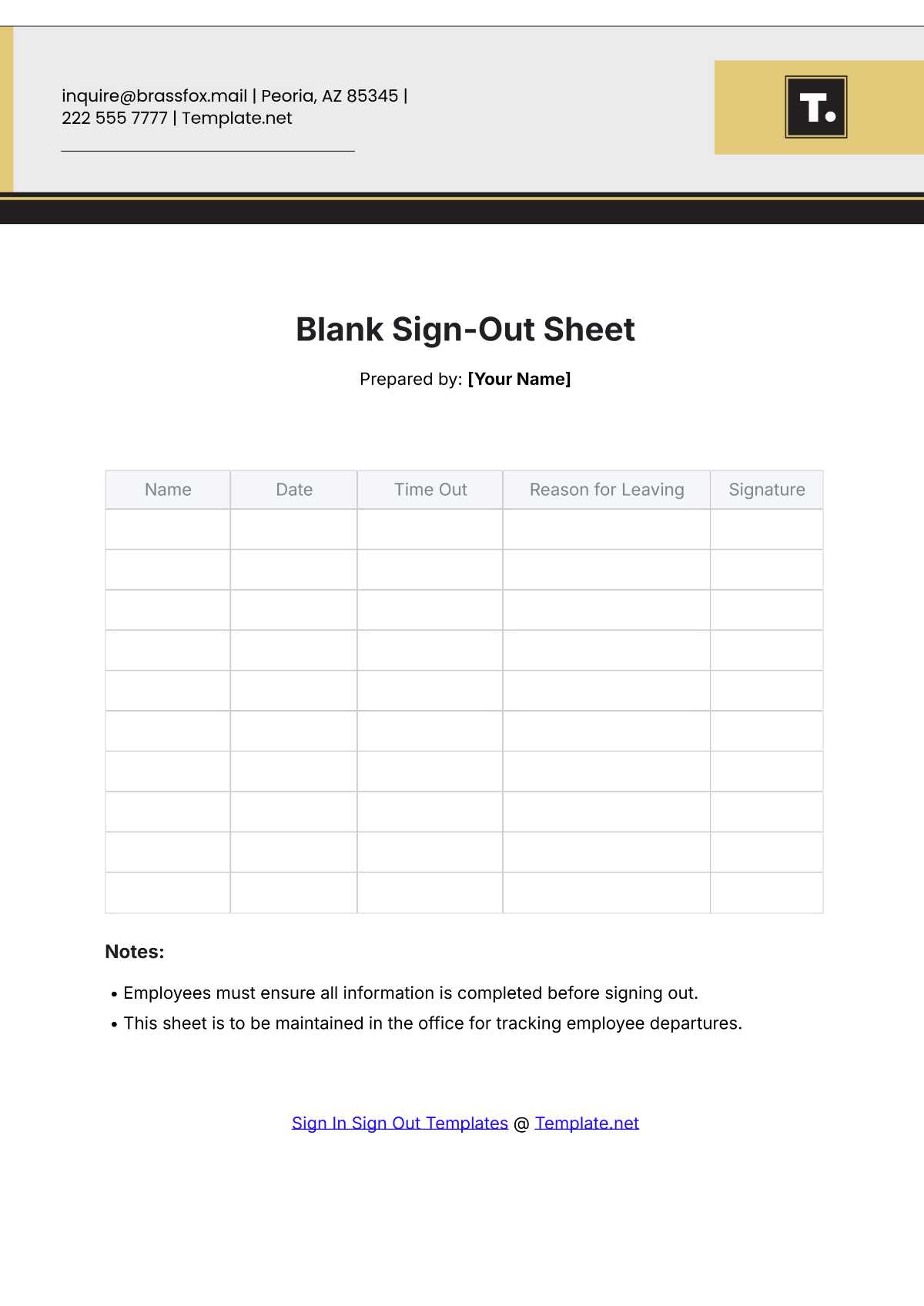 sign in sheet printable