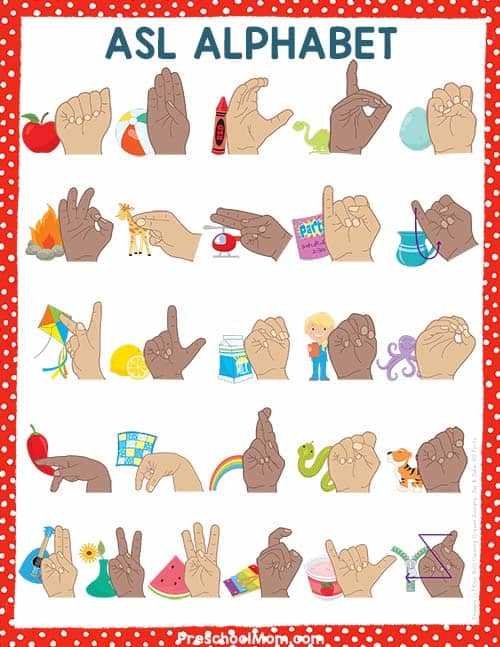 sign language alphabet chart free printable