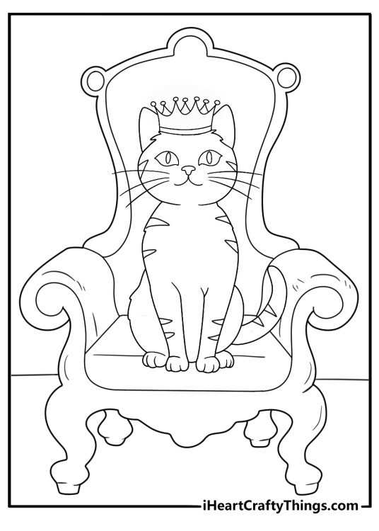 realistic cat coloring pages printable