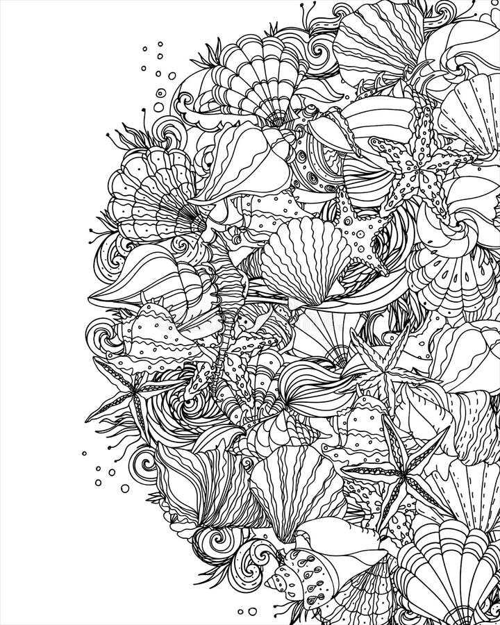 free printable seashell coloring pages