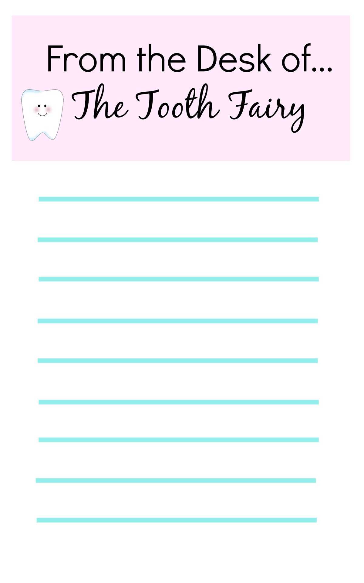 printable tooth fairy notes