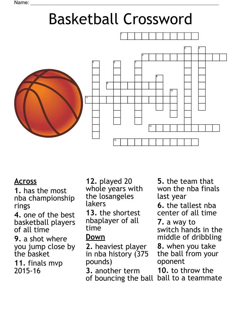 sports crossword puzzles printable