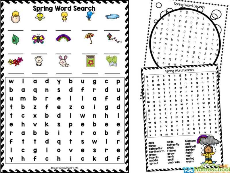 spring break word search free printable