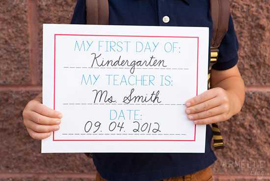 first day kindergarten printable sign