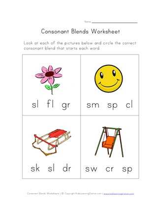 consonant blends printables