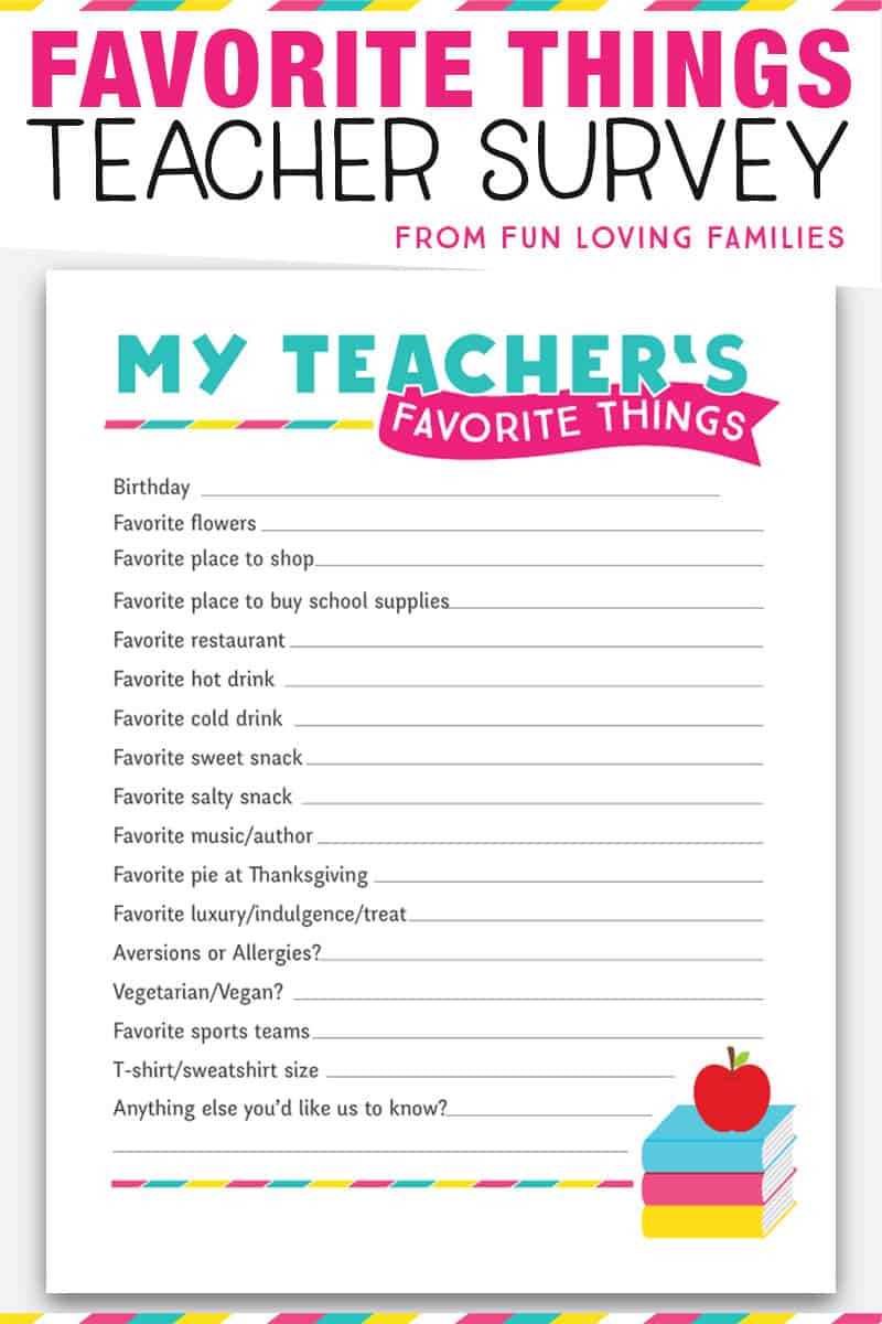 my favorite things printable