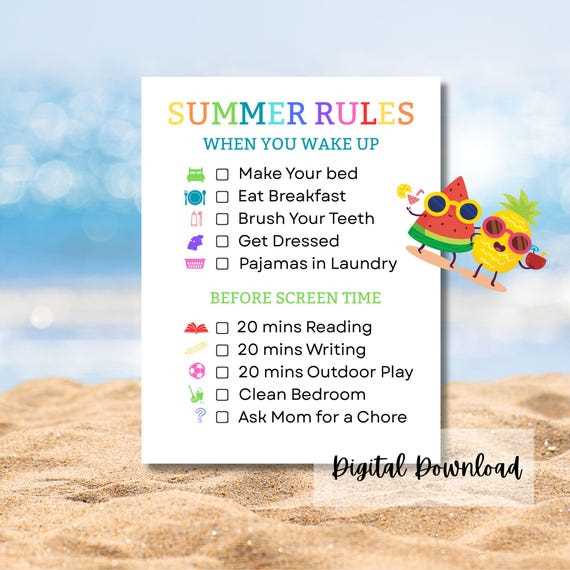 summer rules printable