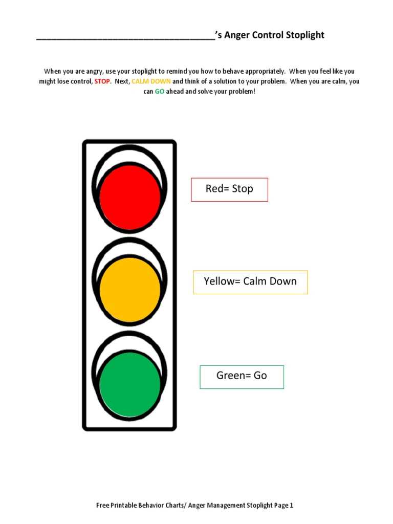 stoplight behavior chart printable