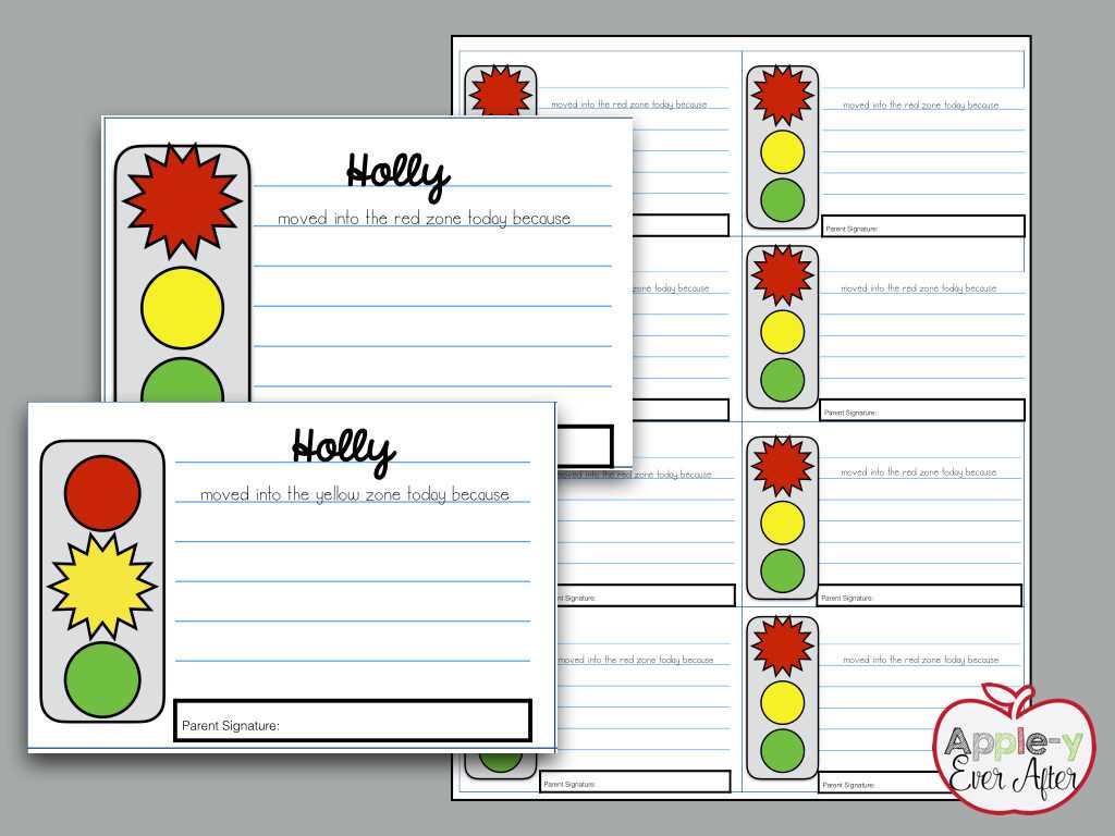 stoplight behavior chart printable