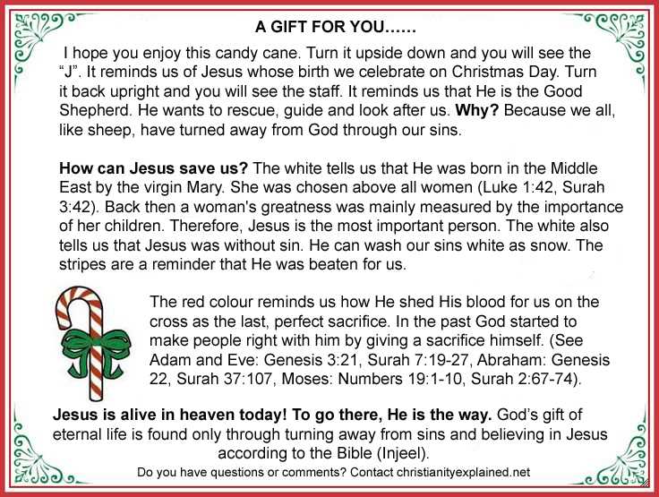 story of the candy cane christian printable
