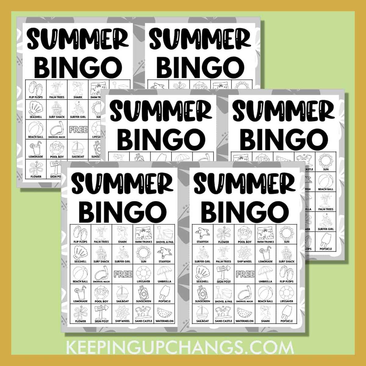 summer bingo printable