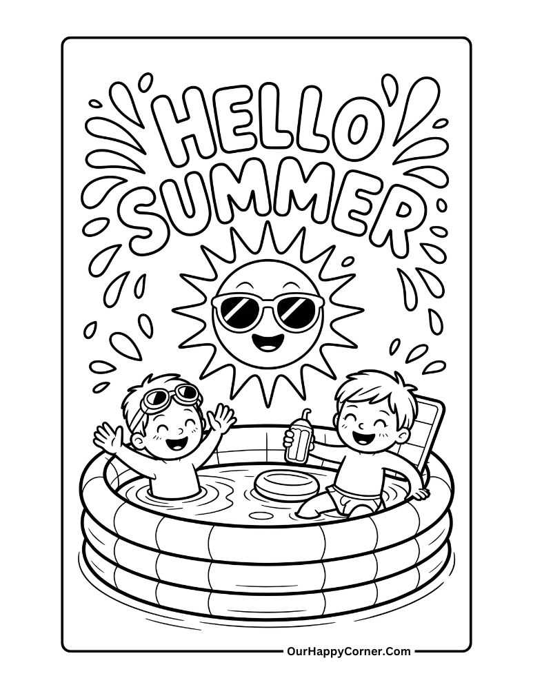 summer coloring pages printable