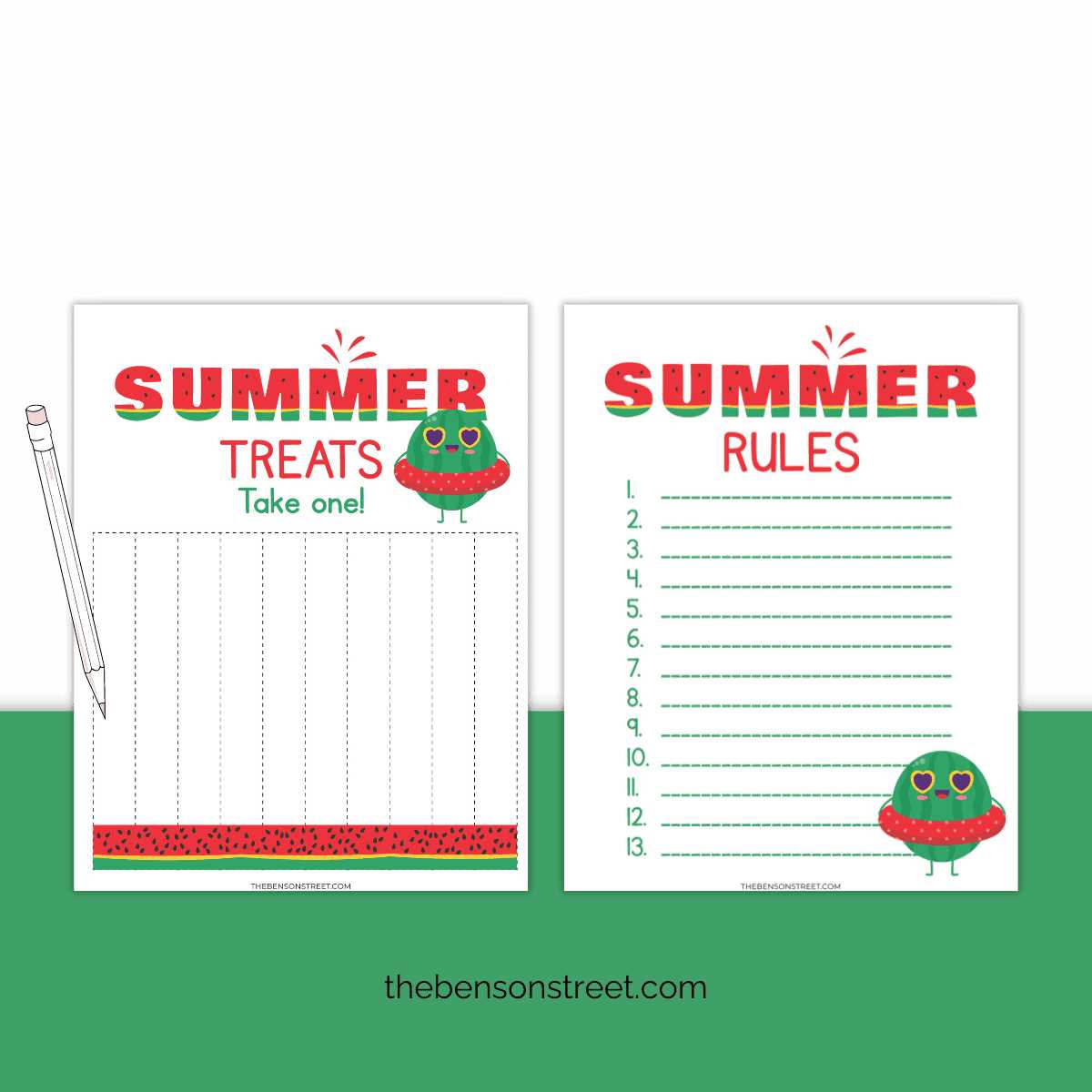summer rules printable