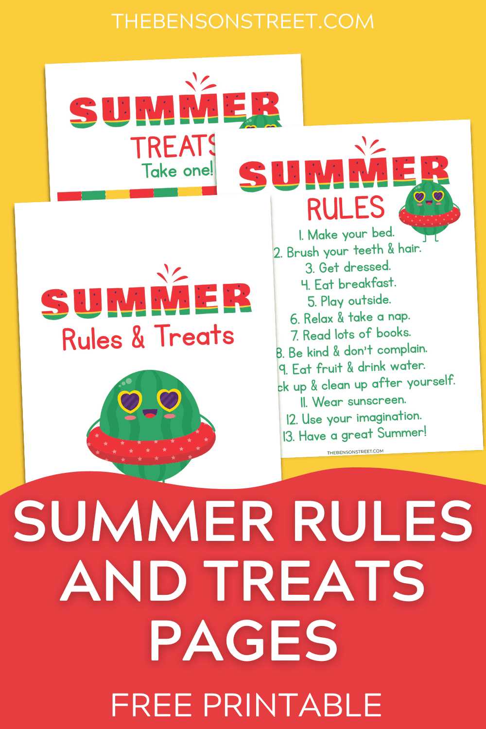 summer rules printable