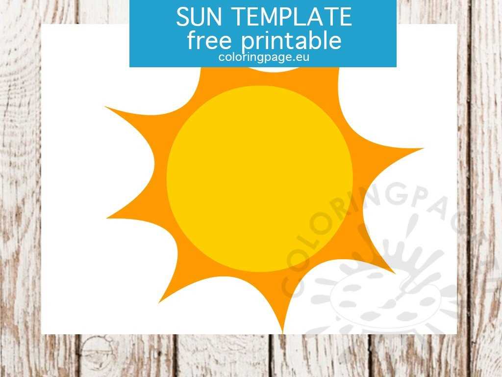 sunshine template printable