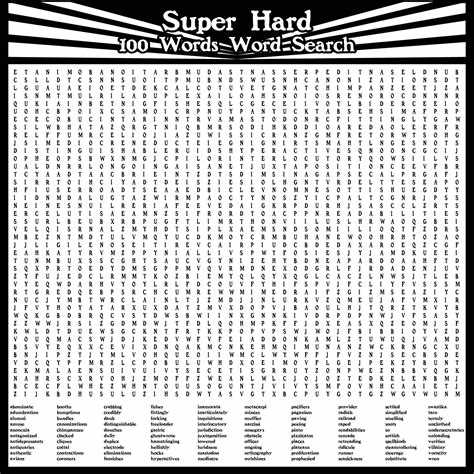 super hard word search printable