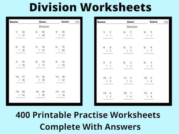 math division worksheets printable