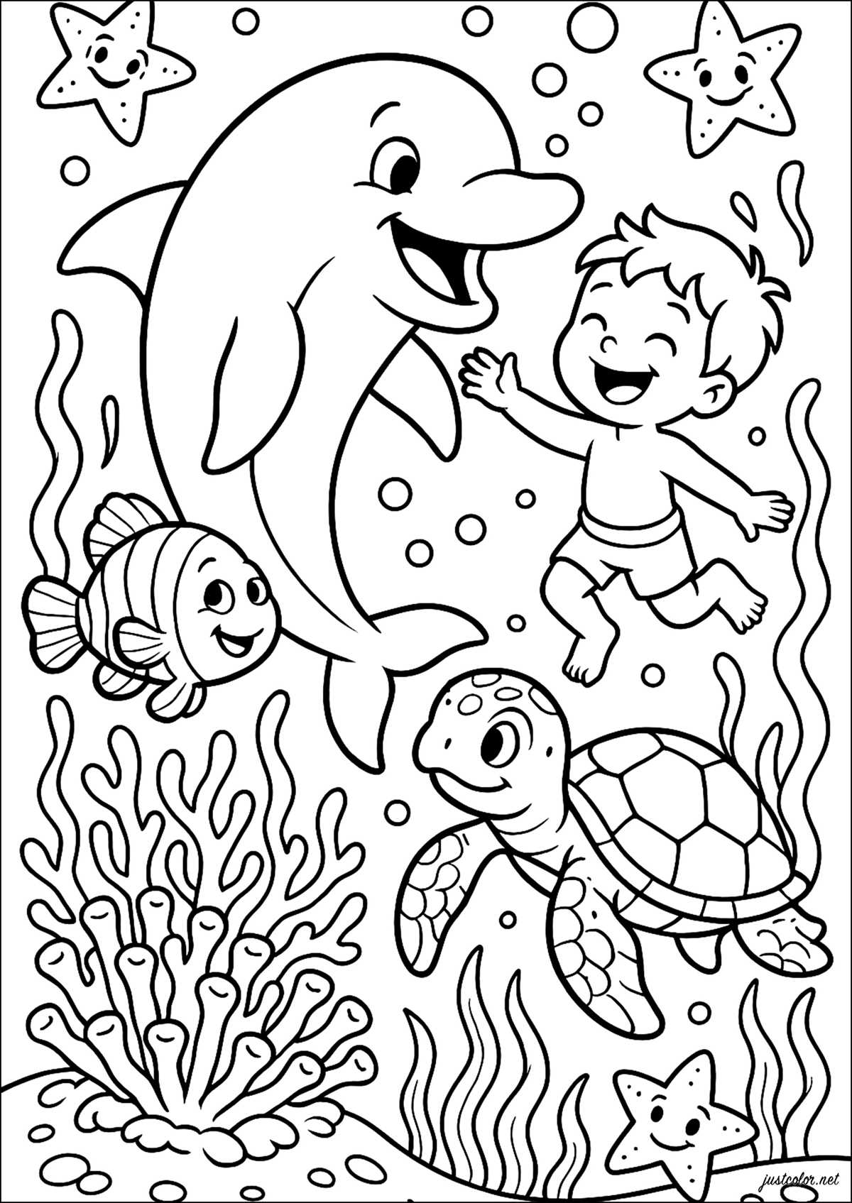 printable sea creatures coloring pages