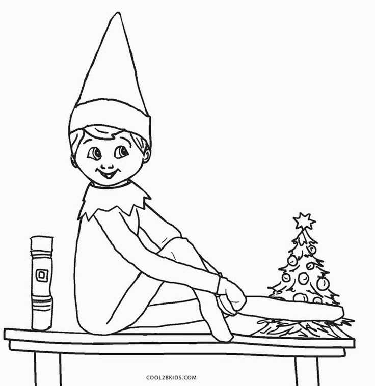 printable elf coloring pages