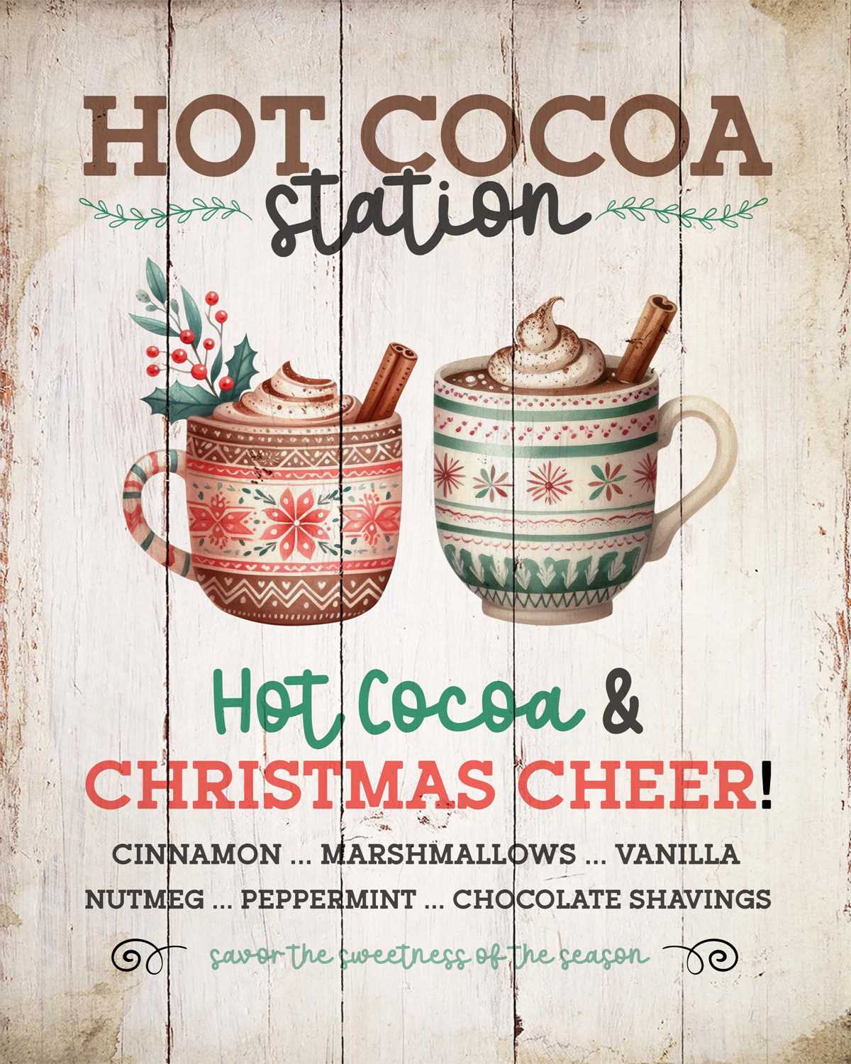 free hot cocoa bar printables