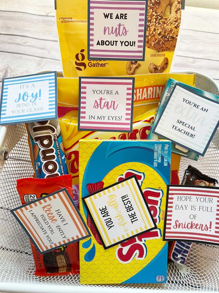 teacher appreciation candy printables