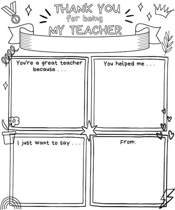 teacher appreciation cards printable to color
