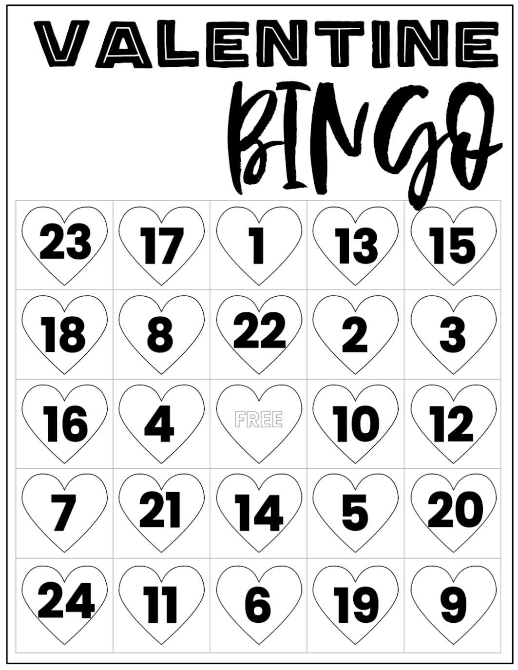 printable valentine bingo cards