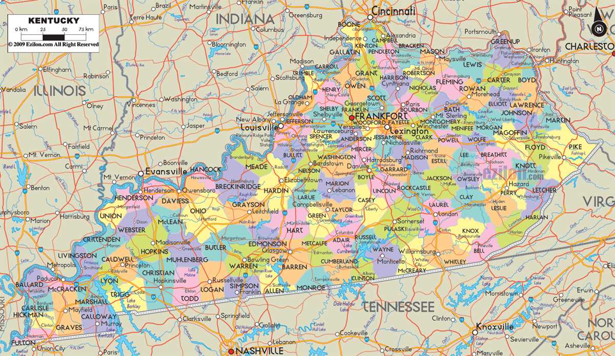 printable map of kentucky cities