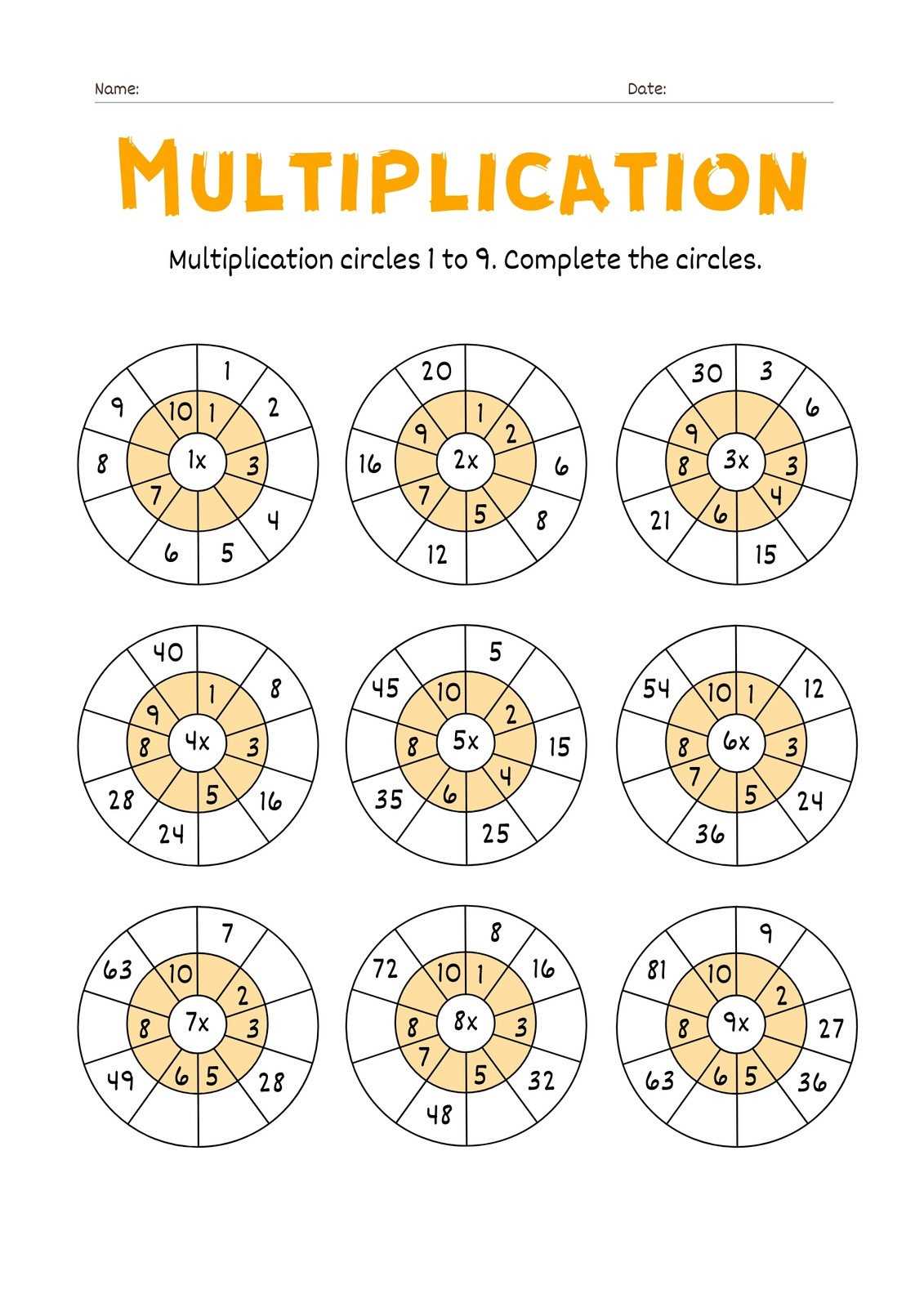 multiplication worksheets free printable