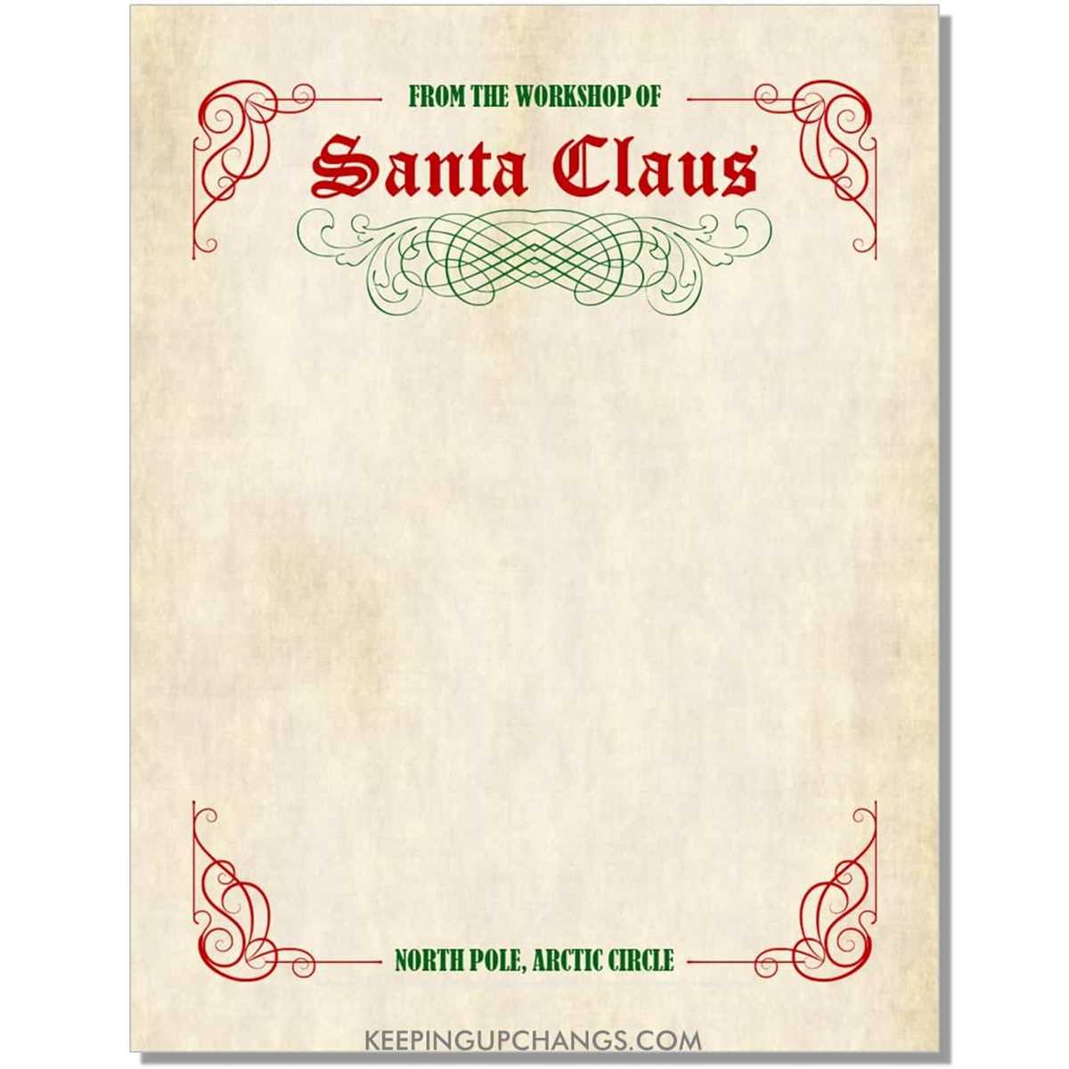 santa stationary printable