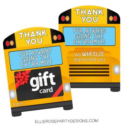 thank you card for bus driver printable