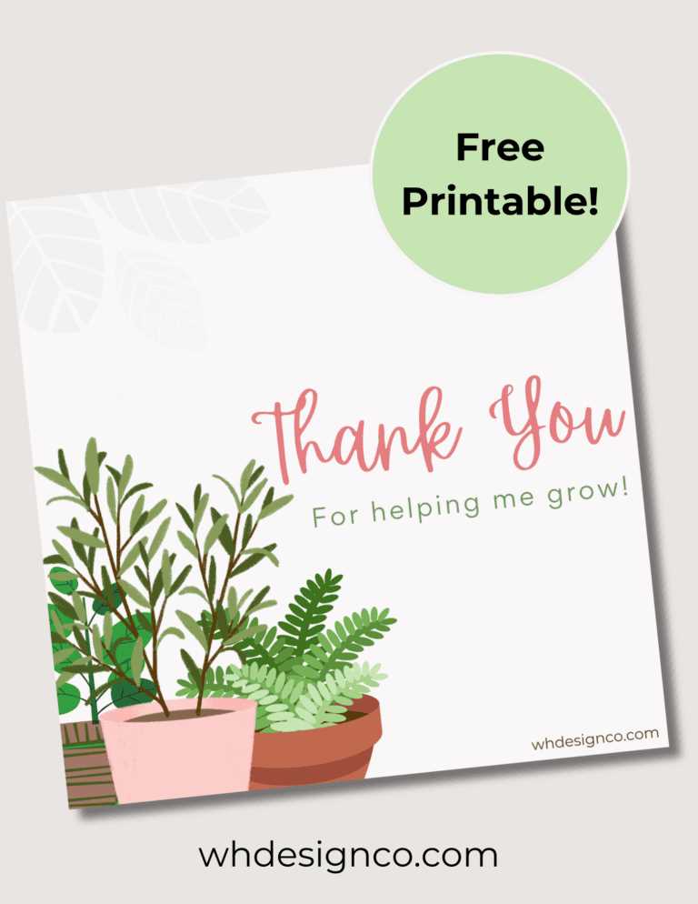 thank you for helping me grow free printable