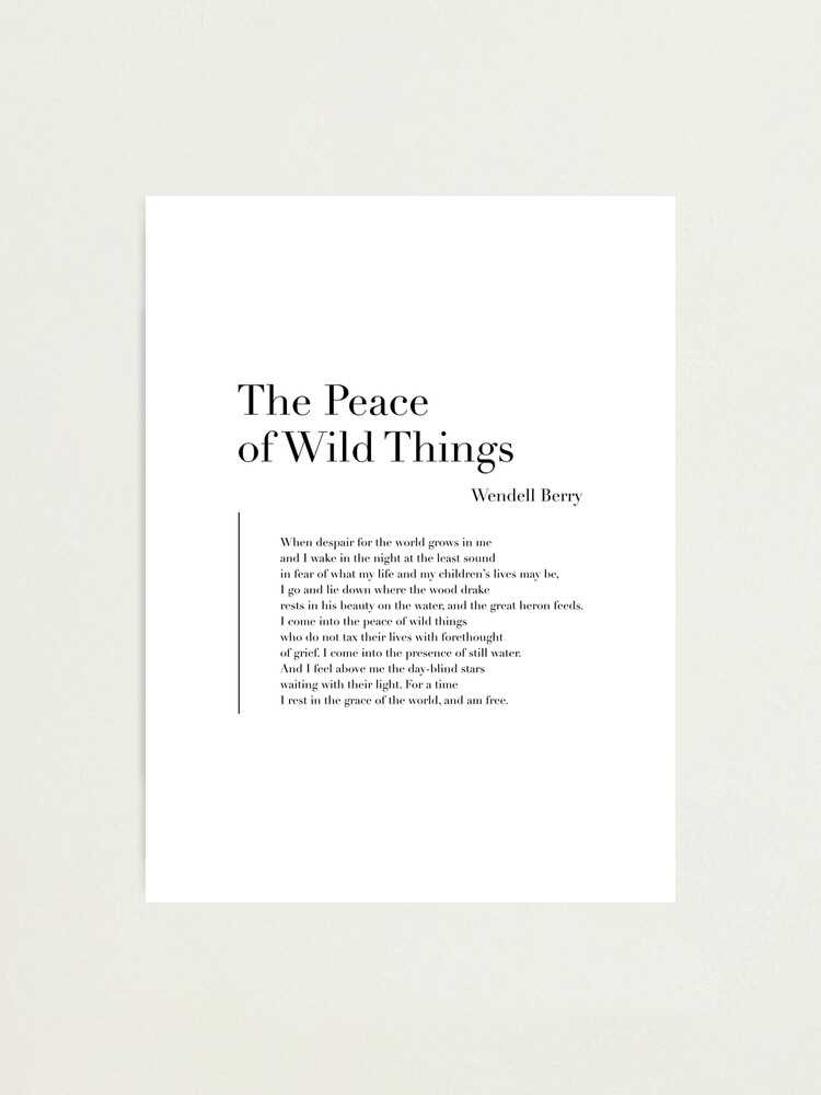 the peace of wild things printable