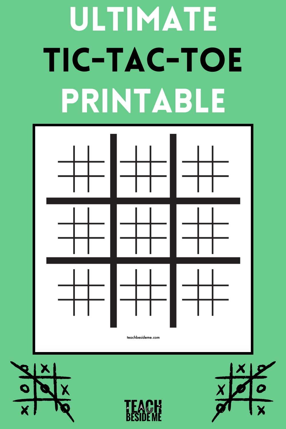 tic tac toe game board printable