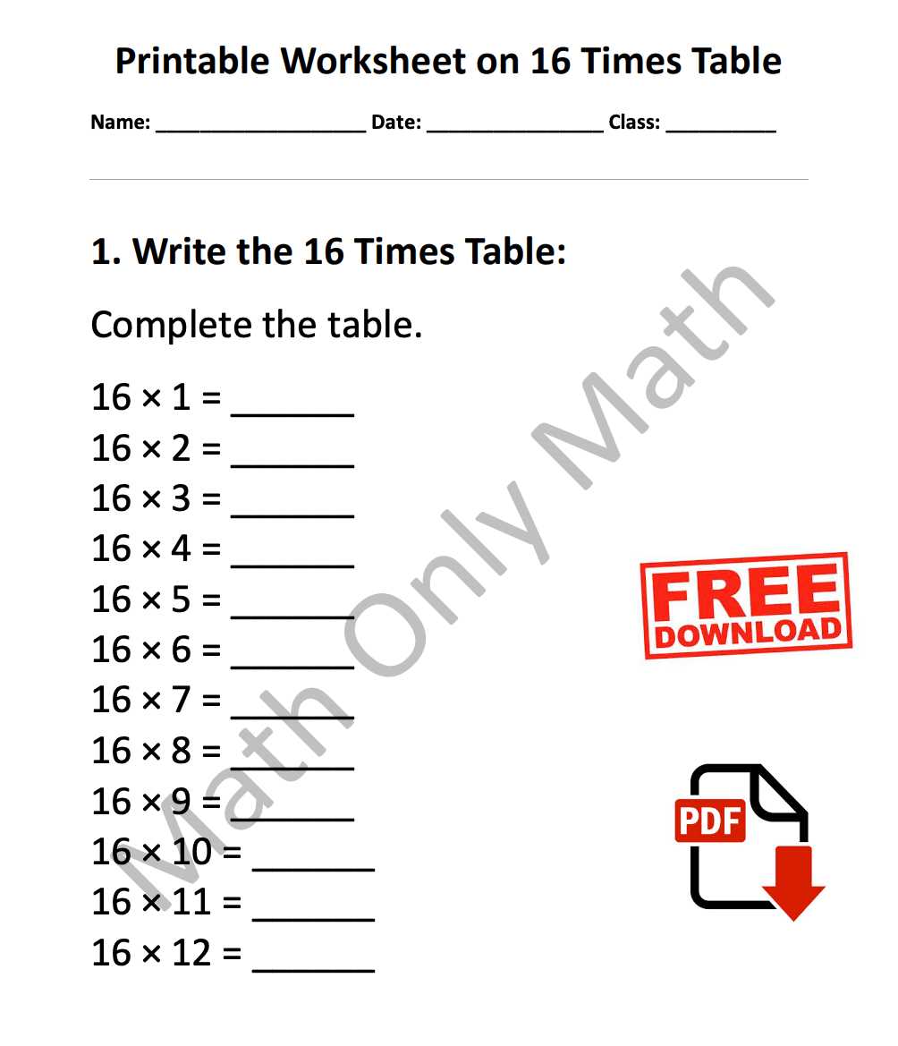 time table test printable
